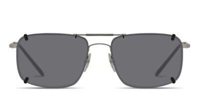 Clip-on sunglasses for Ray-Ban RB6434 with a Spring bridge and Gray | Polarized | 14% Light Transmission lenses