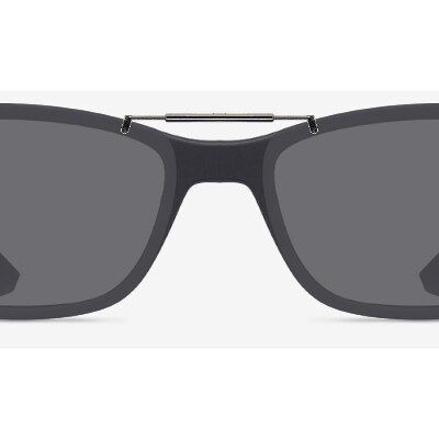Clip-on sunglasses for Ray-Ban RB7047 with a Spring bridge and Gray | Polarized | 14% Light Transmission lenses