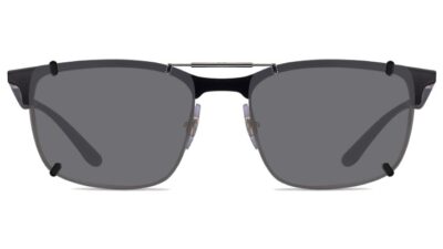 Clip-on sunglasses for Rey-Bay RB6518 with a Spring bridge and Gray | Polarized | 14% Light Transmission lenses