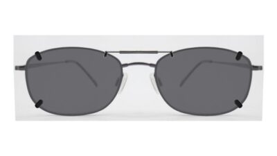 Clip-on sunglasses for Robert mitchel flex RMF20234 with a Spring bridge and Gray | Polarized | 14% Light Transmission lenses