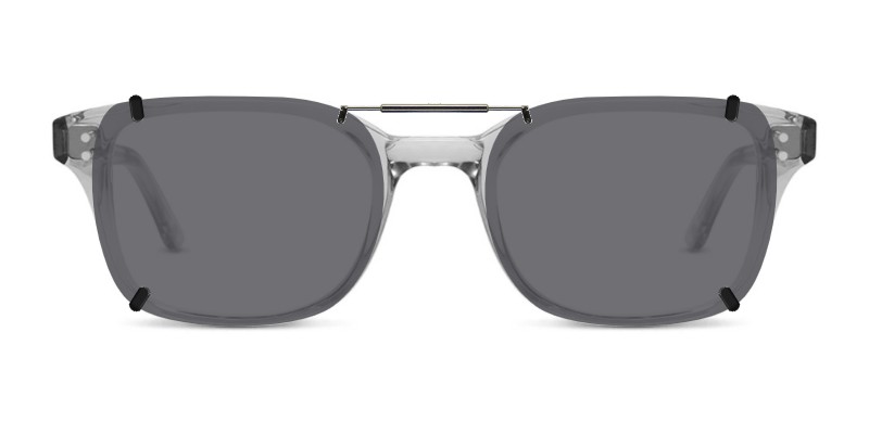 Custom Clip-Ons for Salt Grays 1 Clip-on sunglasses for Salt Grays with a Spring bridge and Gray | Polarized | 14% Light Transmission lenses