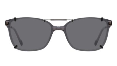 Clip-on sunglasses for Scott Harris SHX-026 with a Spring bridge and Gray | Polarized | 14% Light Transmission lenses