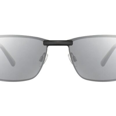 Clip-on sunglasses for Shaq SHAQ160M with a Magnetic bridge and Silver Mirror | Gray Base | Polarized | 13% Light Transmission lenses