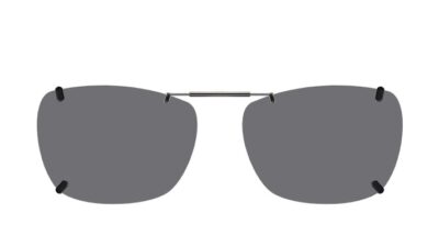 Clip-on sunglasses for Specsavers FLEXI 128 with a Spring bridge and Gray | Polarized | 14% Light Transmission lenses