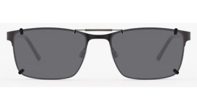 Clip-on sunglasses for SuperFlex SF-564 with a Spring bridge and Gray | Polarized | 14% Light Transmission lenses