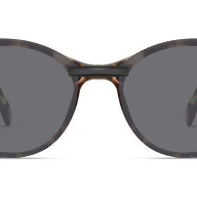 Clip-on sunglasses for Warby Parker Annika with a Magnetic bridge and Gray | Non Polarized | 15% Light Transmission lenses