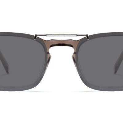 Clip-on sunglasses for Warby Parker Chase with a Spring bridge and Gray | Polarized | 14% Light Transmission lenses