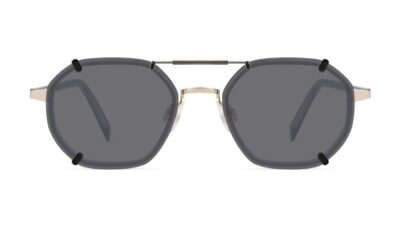 Clip-on sunglasses for Warby Parker Conrad with a Spring bridge and Gray | Polarized | 14% Light Transmission lenses