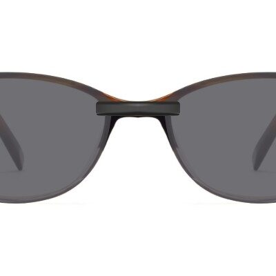 Clip-on sunglasses for Warby Parker Daisy with a Magnetic bridge and Gray | Polarized | 14% Light Transmission lenses
