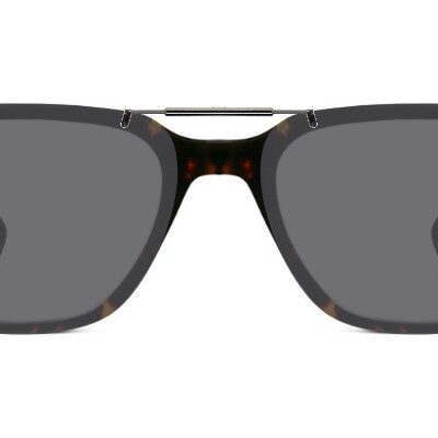Clip-on sunglasses for Warby Parker Gilbert with a Spring bridge and Gray | Polarized | 14% Light Transmission lenses