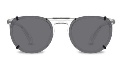 Clip-on sunglasses for Warby Parker Haskell with a Spring bridge and Gray | Polarized | 14% Light Transmission lenses