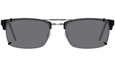 Clip-on sunglasses for Wide Guyz Carmine with a Spring bridge and Gray | Polarized | 14% Light Transmission lenses