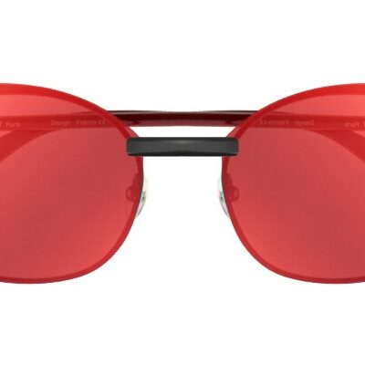 Clip-on sunglasses for WooW Model with a Magnetic bridge and Red Mirror | Brown Base | Polarized | 13% Light Transmission lenses